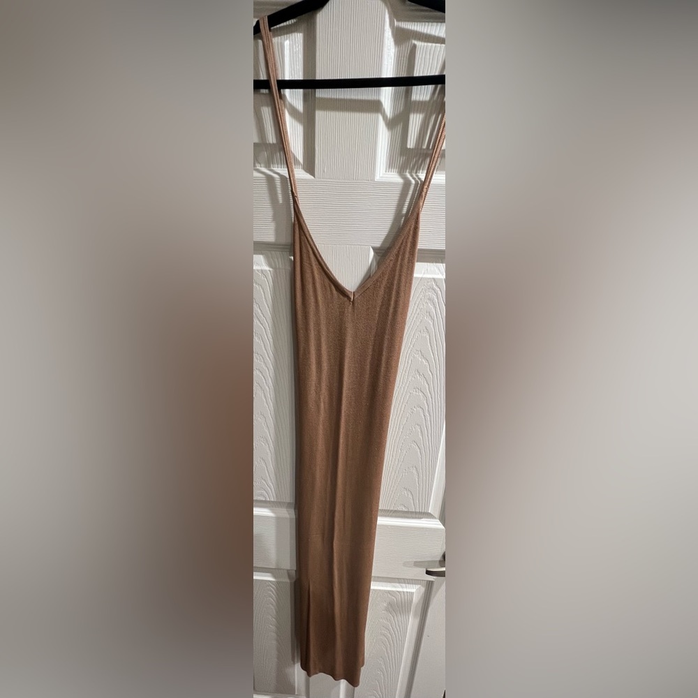 Beige Sultry MIDI Dress